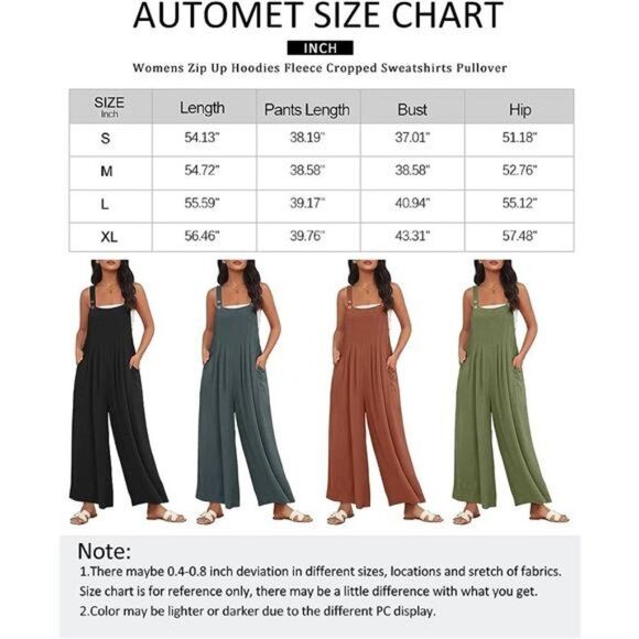 Wide Leg Jumpsuits Casual Bib Summer Rompers Jumpers, Sleeveless Straps, Pockets - Picture 5 of 5